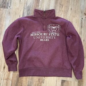 JanSport Missouri State University Bears Quarter Zip Sweatshirt Maroon Mens M